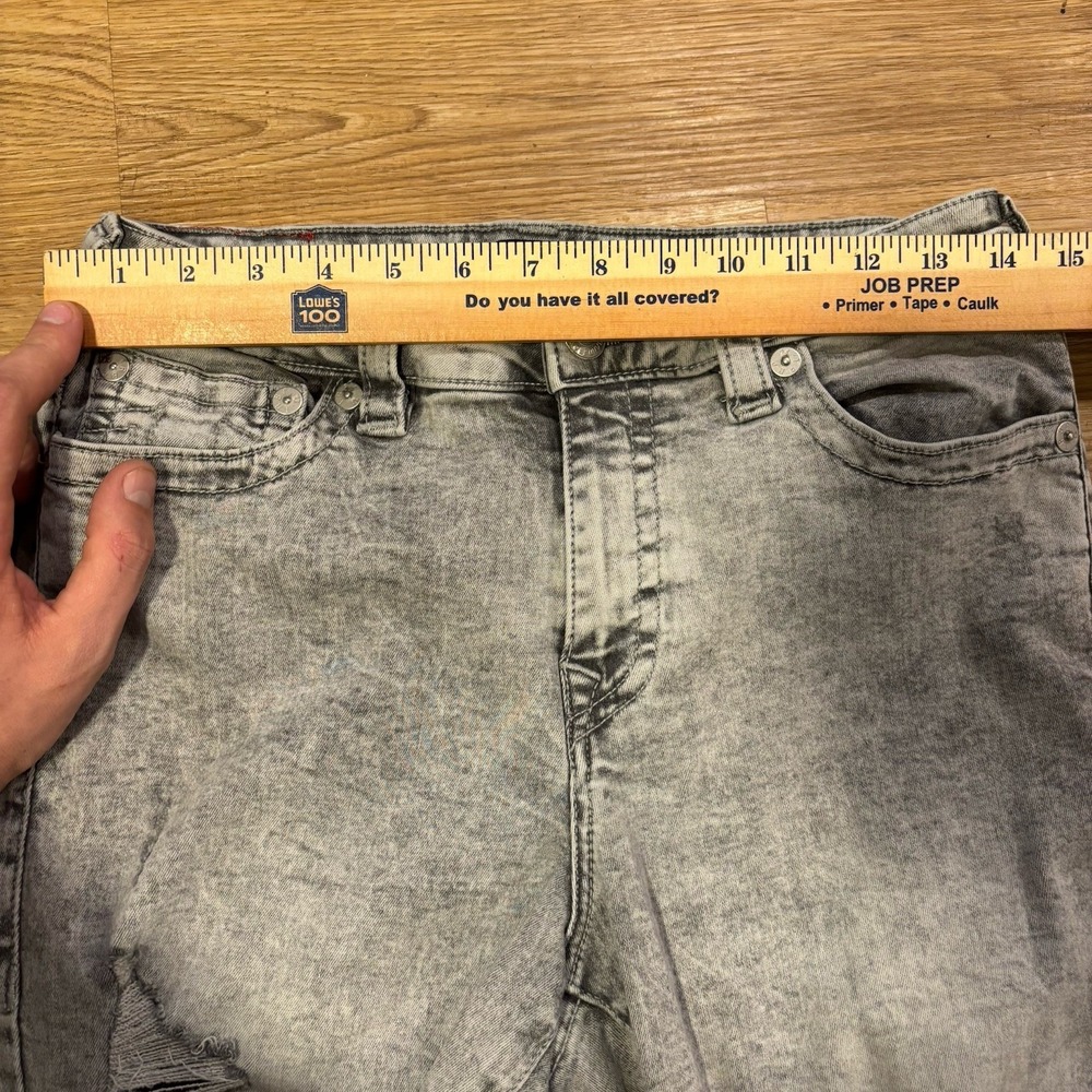 True Religion Jeans Women's 31 Jennie Curvy Mid Rise Skinny Gray Acid Wash Retro - Picture 14 of 16